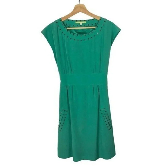 Gianni Bini Green Short Sleeve Studded Mini Dress 4 - Picture 1 of 4